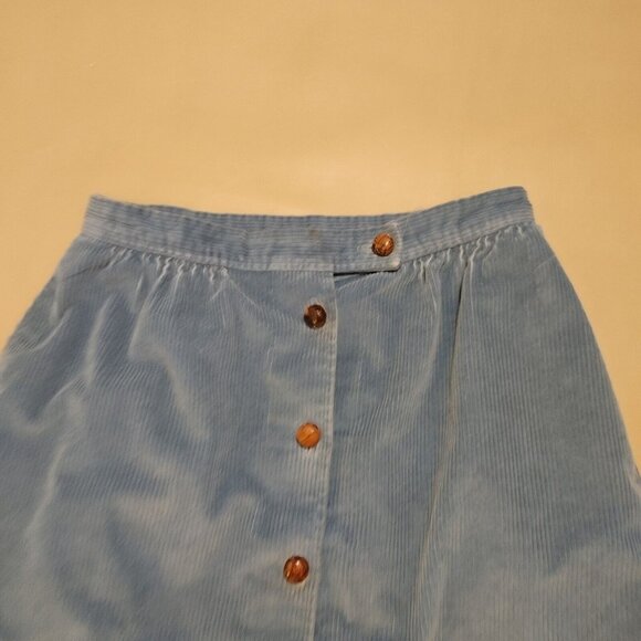 Vintage 80s L.L. Bean Blue Corduroy Skirt - Picture 12 of 14